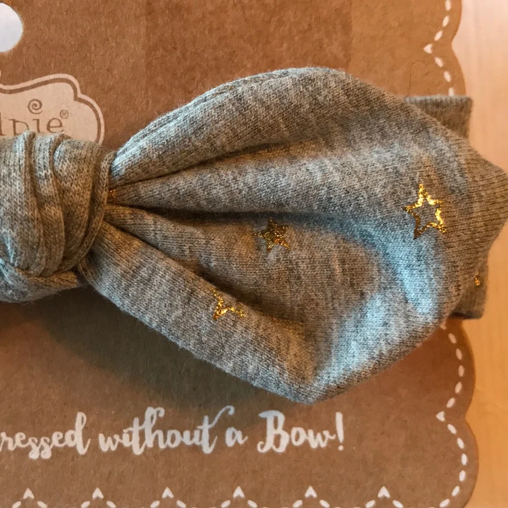 Mud Pie Grey Knot Bow Headband